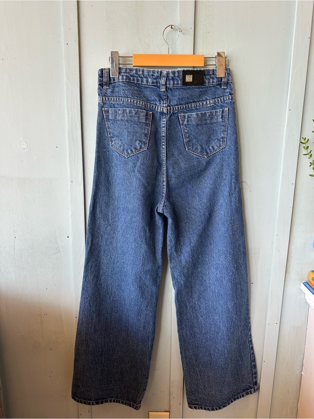 Diesel Dark Blue Distressed Wide Leg Jeans - Picture 6 of 11